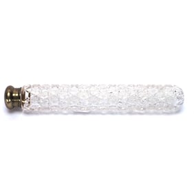 Lay Down Perfume Bottle, American Brilliant Cut Glass, Star Button Motif