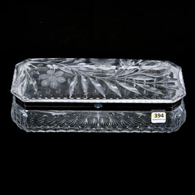 Glove Box, American Brilliant Cut Glass, Murillo Pattern By Pairpoint