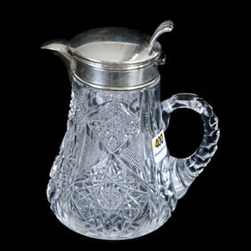 Syrup Pitcher, American Brilliant Cut Glass, By Meriden