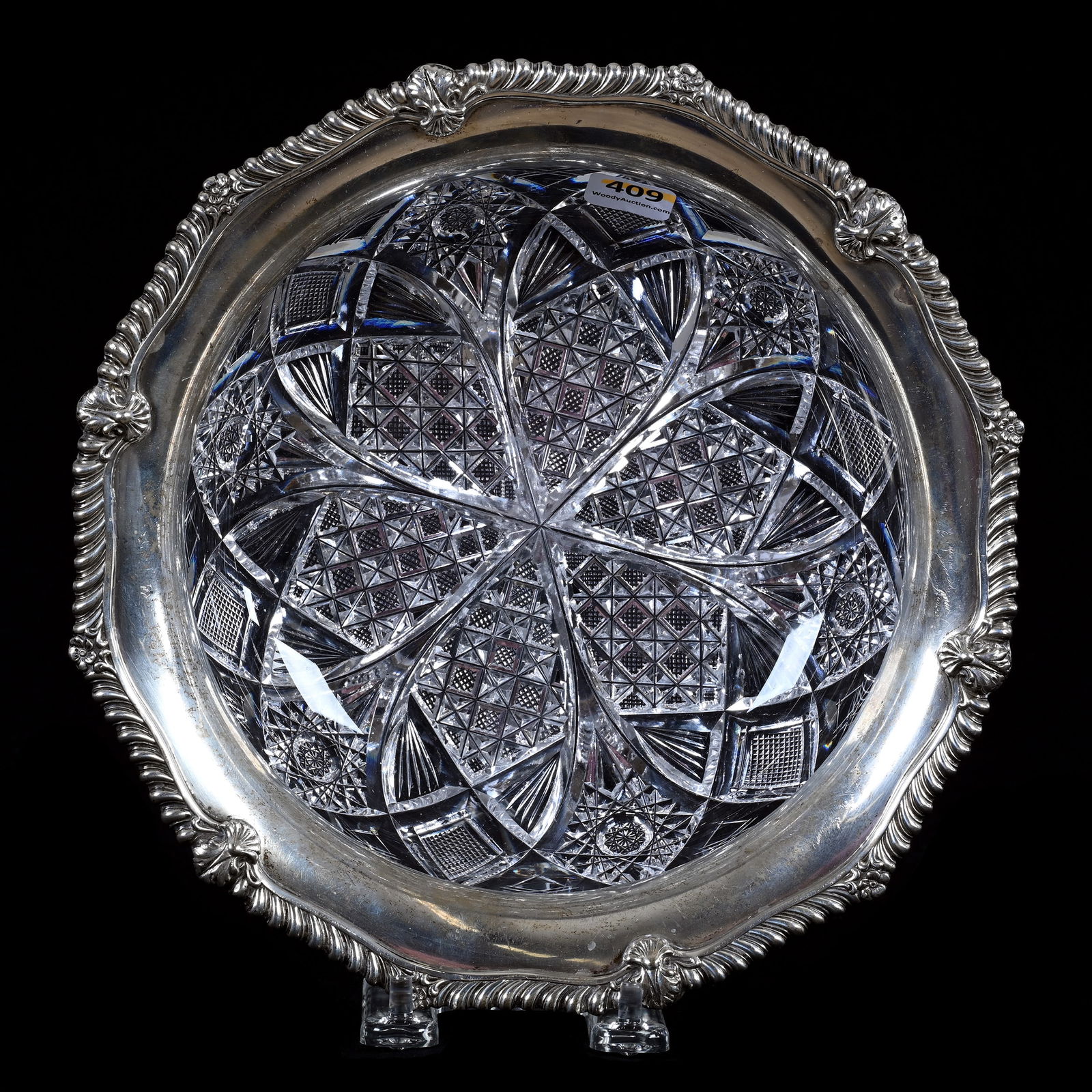 Bowl, American Brilliant Cut Glass, Six Alternating Sections Of Hobstar, Vesica, Block, Crosscutting (1 of 4)