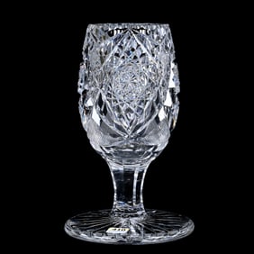 Pedestal Vase, American Brilliant Cut Glass, Creswick Pattern By Egginton