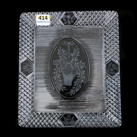 Card Tray, American Brilliant Cut Glass, Signed Sinclaire Diamonds And Silver Threads Pattern