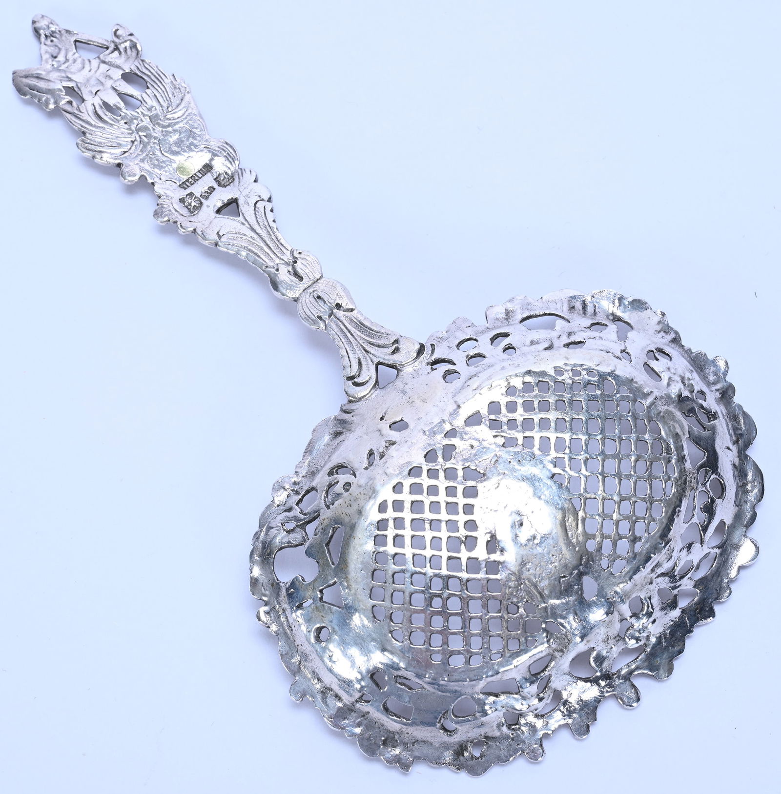 Solid Sterling Silver Tea Strainer, Unidentified Hallmarks - 2