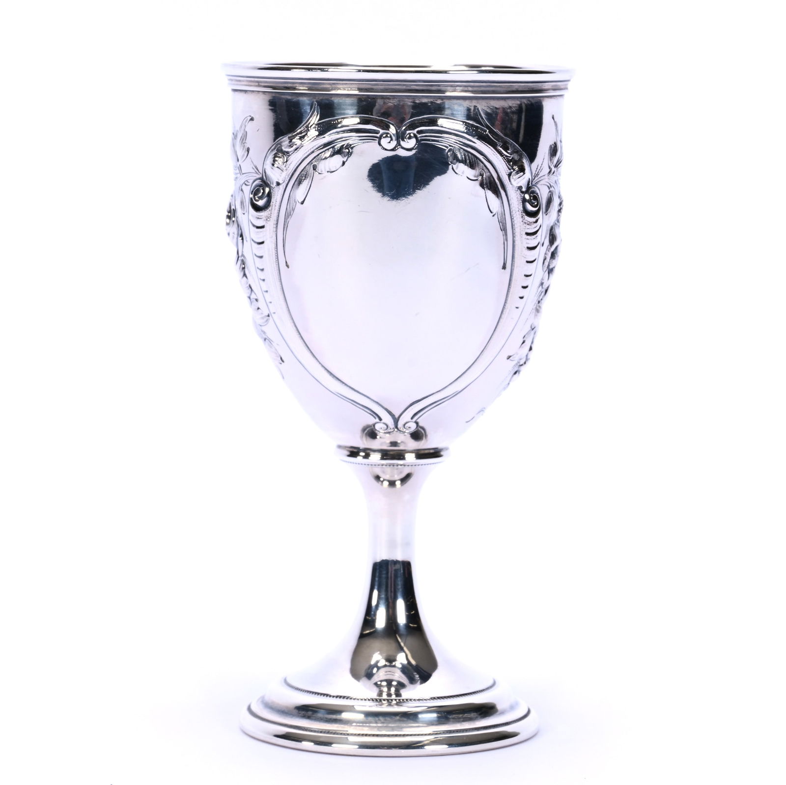 Solid American Coin Silver Goblet, Only Mark Is 16 Inside Stem (1 of 3)