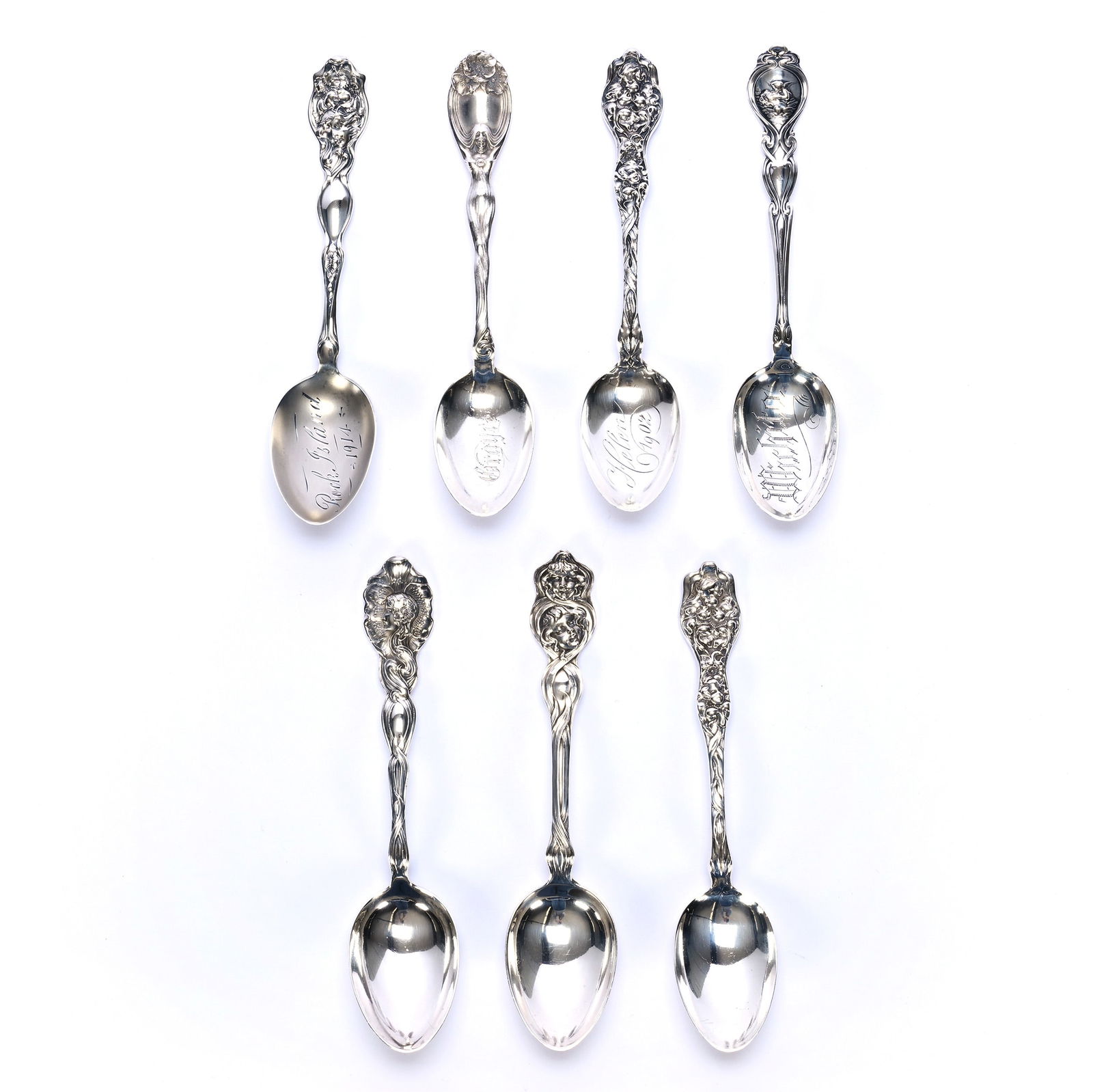 (7) Solid Sterling Silver Teaspoons, All Marked Unger Brothers (1 of 5)