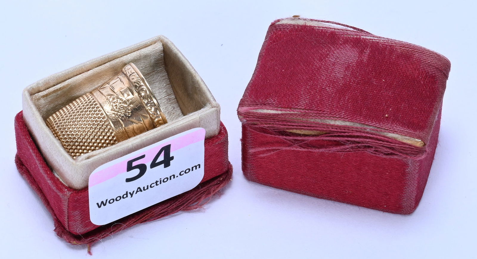 14k Solid Gold Thimble With Original Silk Lined Case - 4