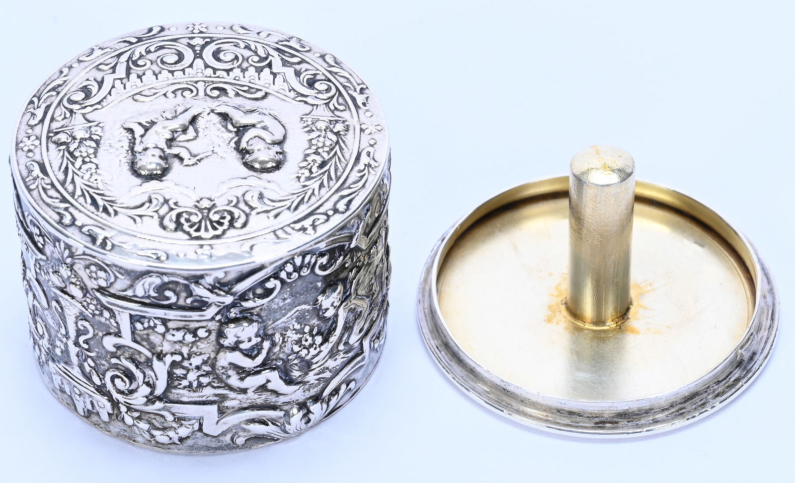 Solid German Silver Tape Measure Case, 800 Purity - 3