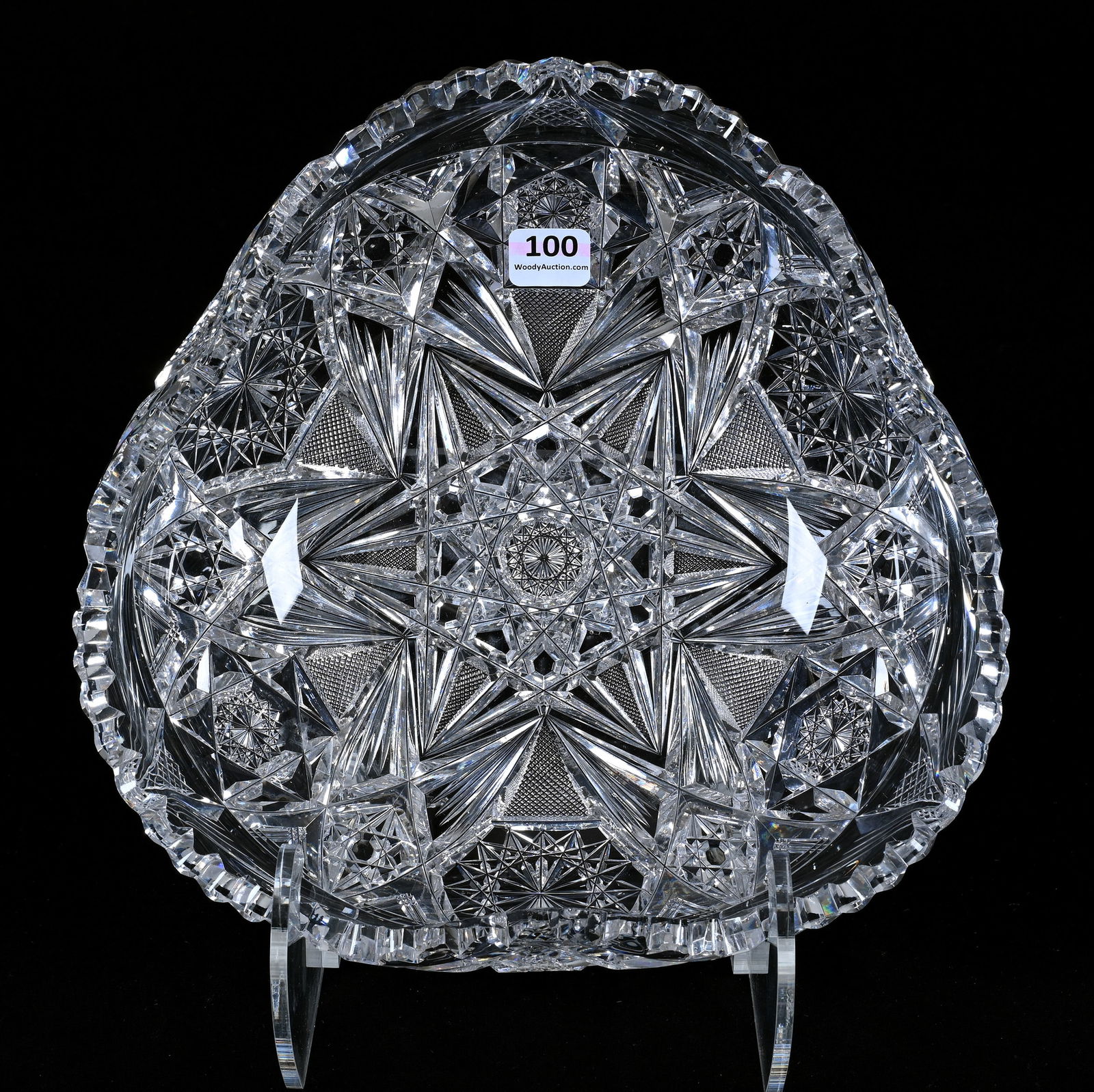 Folded Bowl, Triangular, American Brilliant Cut Glass, Marilyn Pattern Designed By W. C. Anderson (1 of 6)