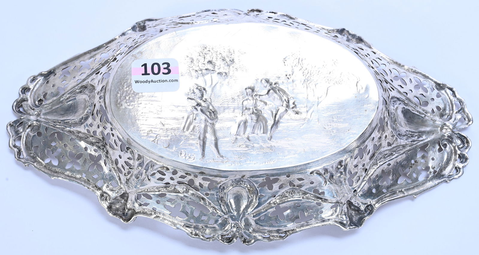 Continental Solid Silver Oval Dish - 2