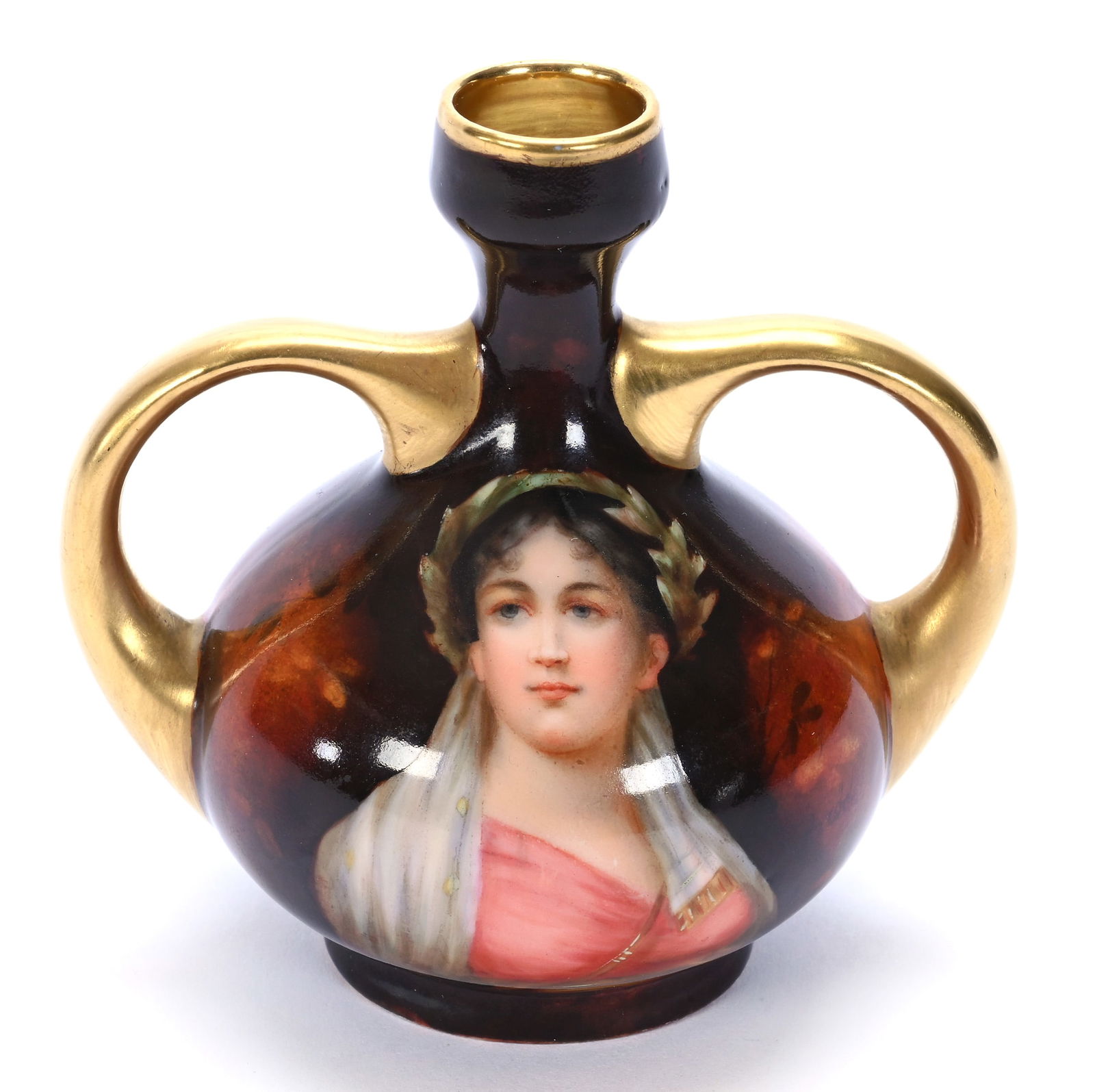 Miniature Vase, Two Handles, Marked Royal Schwarzburg (1 of 3)