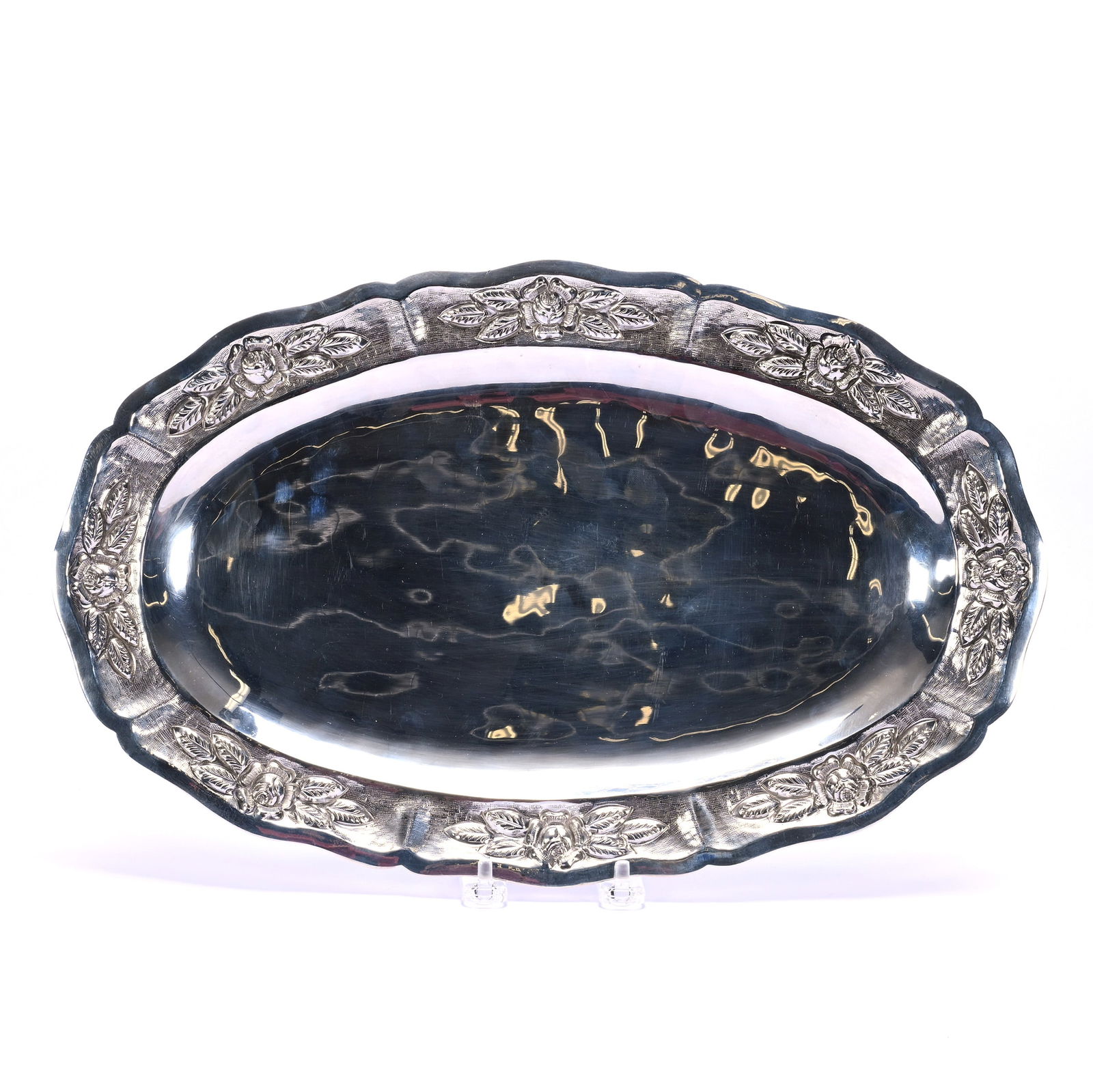 Solid Sterling Silver Serving Tray Marked L. Maciel (Mexico City) (1 of 3)