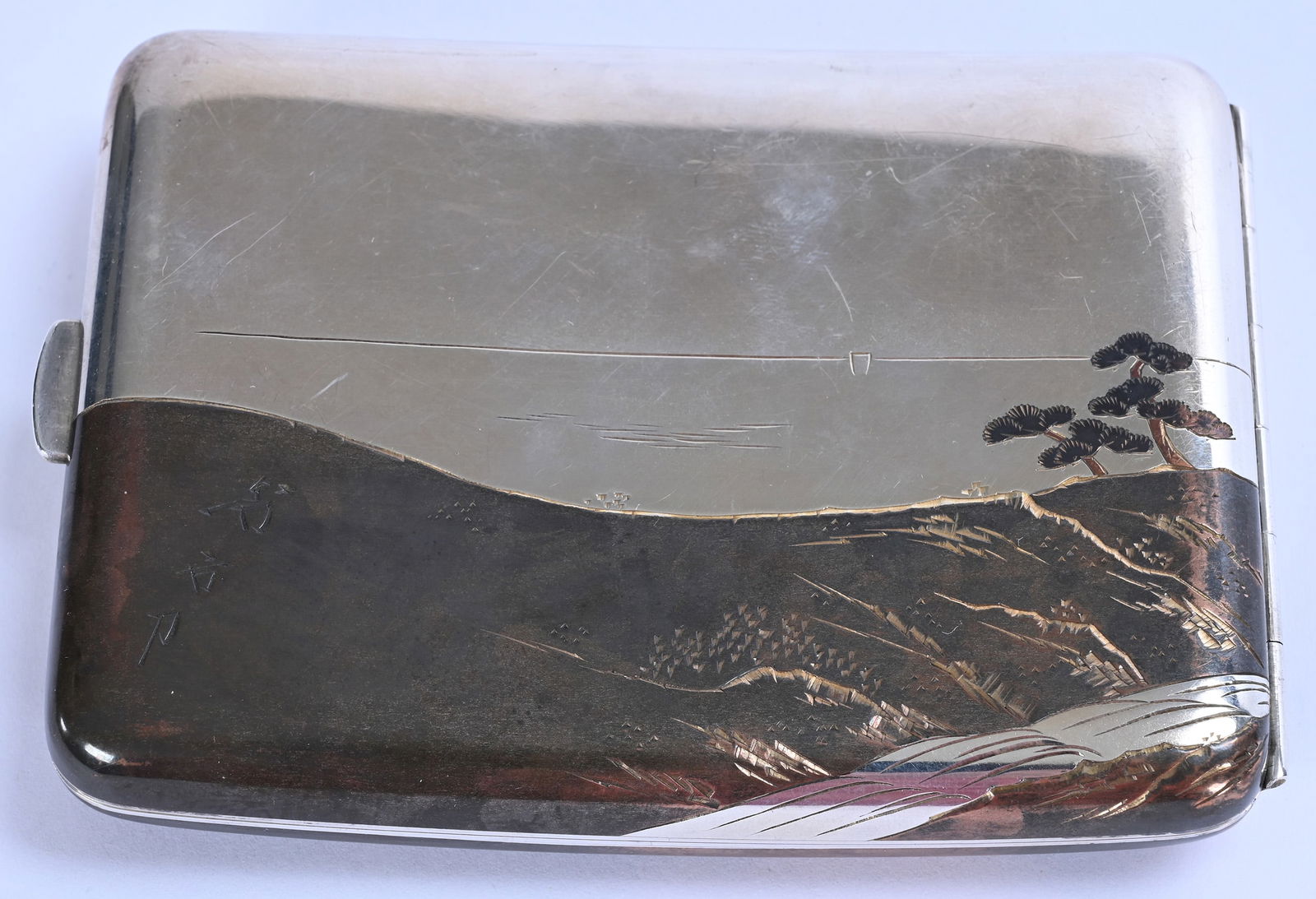 Solid Sterling Silver Cigarette Case Marked "Sterling Silver 950" - 3