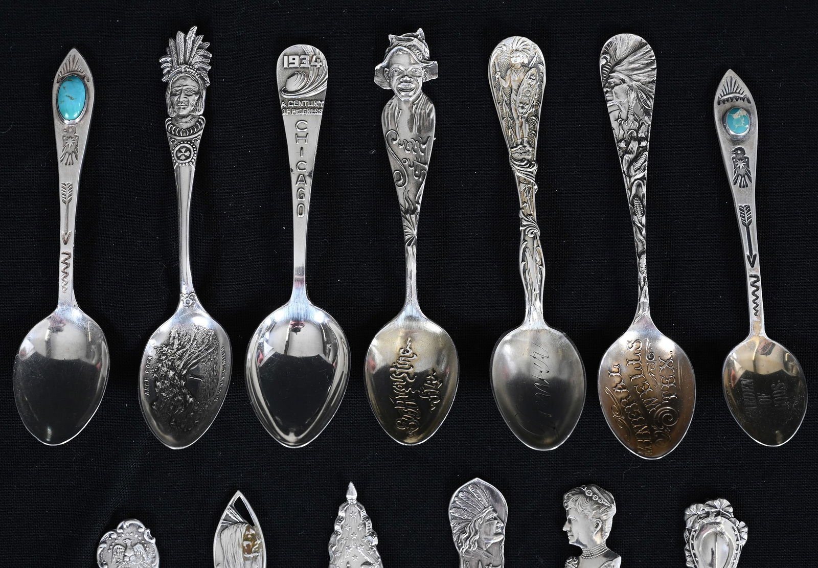 (13) Solid Sterling Silver Souvenir Demitasse Spoons - 2