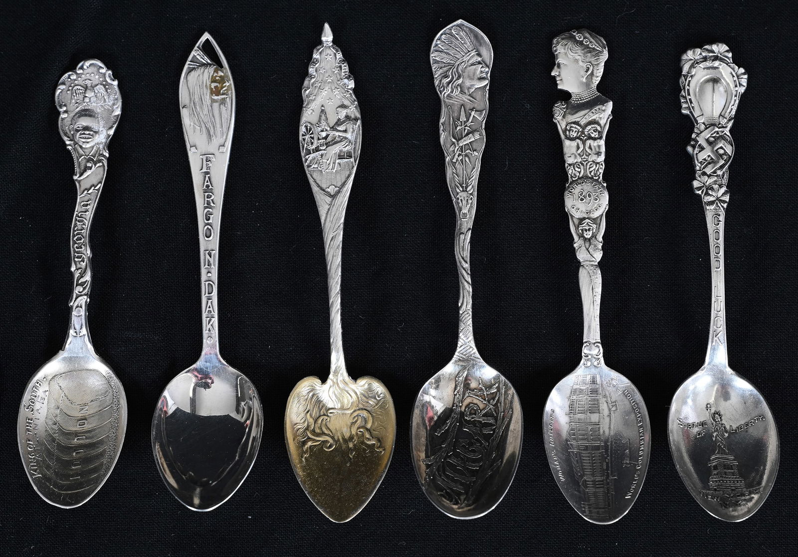 (13) Solid Sterling Silver Souvenir Demitasse Spoons - 3