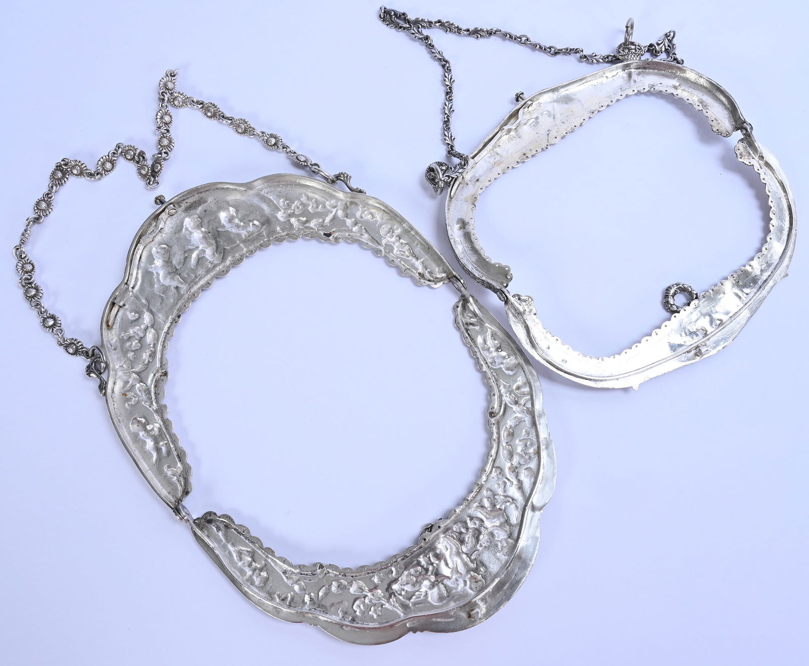 (2) Solid Sterling Silver Evening Bag Frames Marked Gorham - 2