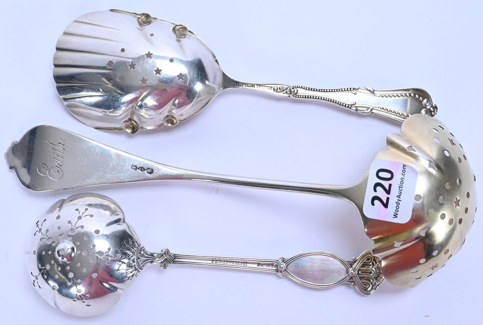 (3) Solid Sterling Or Solid Coin Silver Serving Spoons Including: - 2