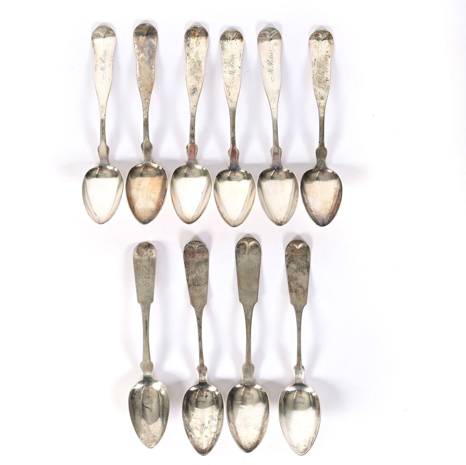 (10) Solid Coin Silver Serving Spoons Marked Gorham & Company (1 of 6)