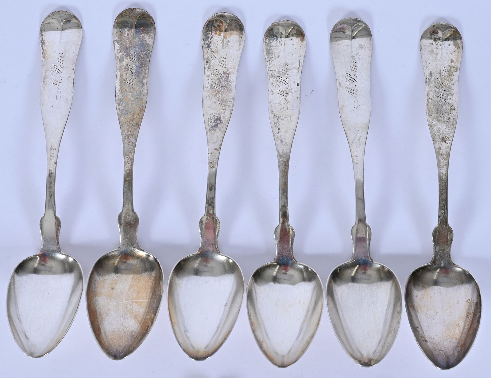 (10) Solid Coin Silver Serving Spoons Marked Gorham & Company - 2
