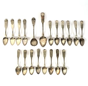 (20) Solid Coin Silver Spoons, All Are Gorham From Different Time Periods