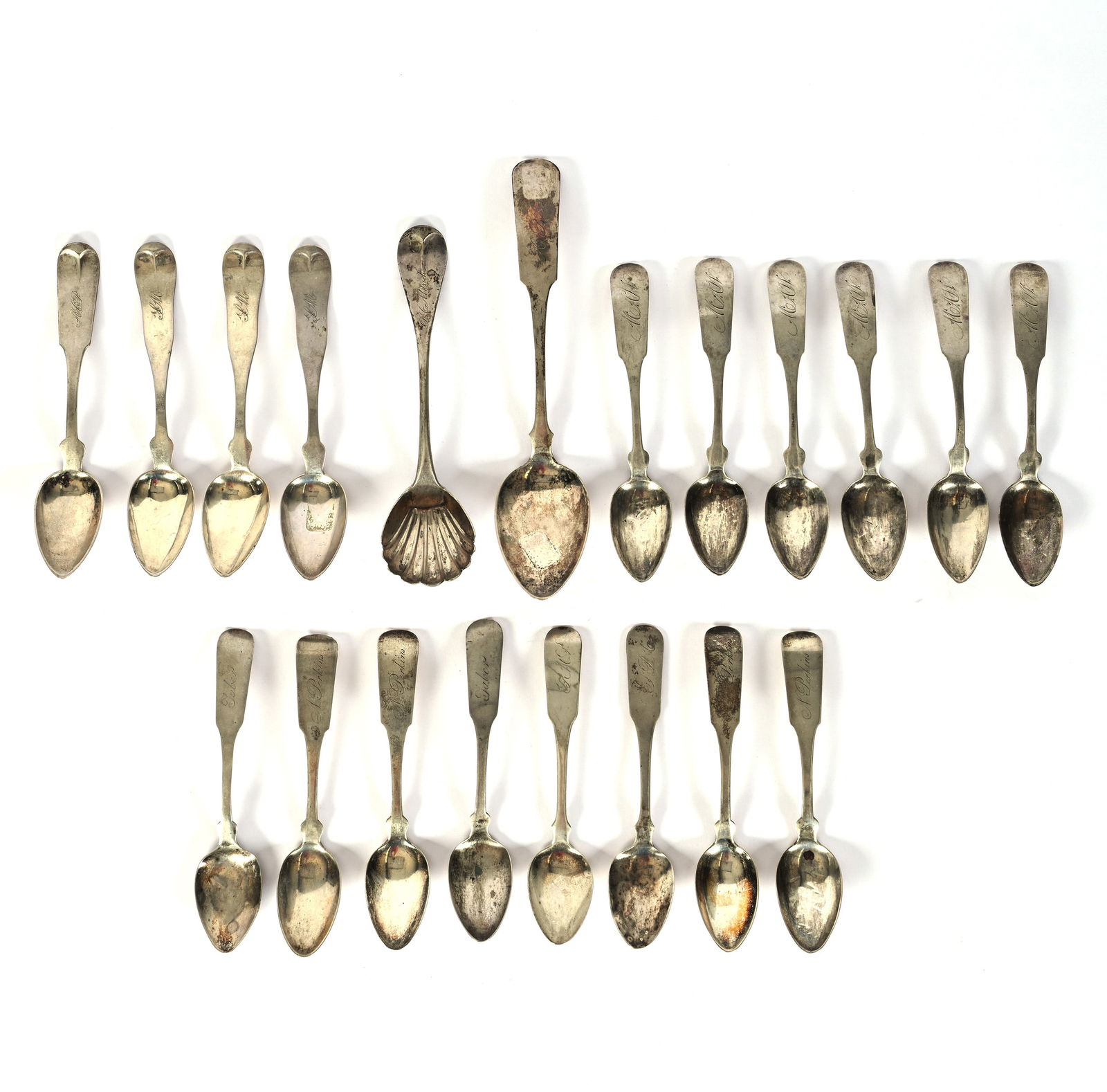 (20) Solid Coin Silver Spoons, All Are Gorham From Different Time Periods (1 of 6)