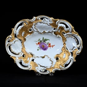 Oval Bowl Marked Meissen (Blue Crossed Swords Mark)