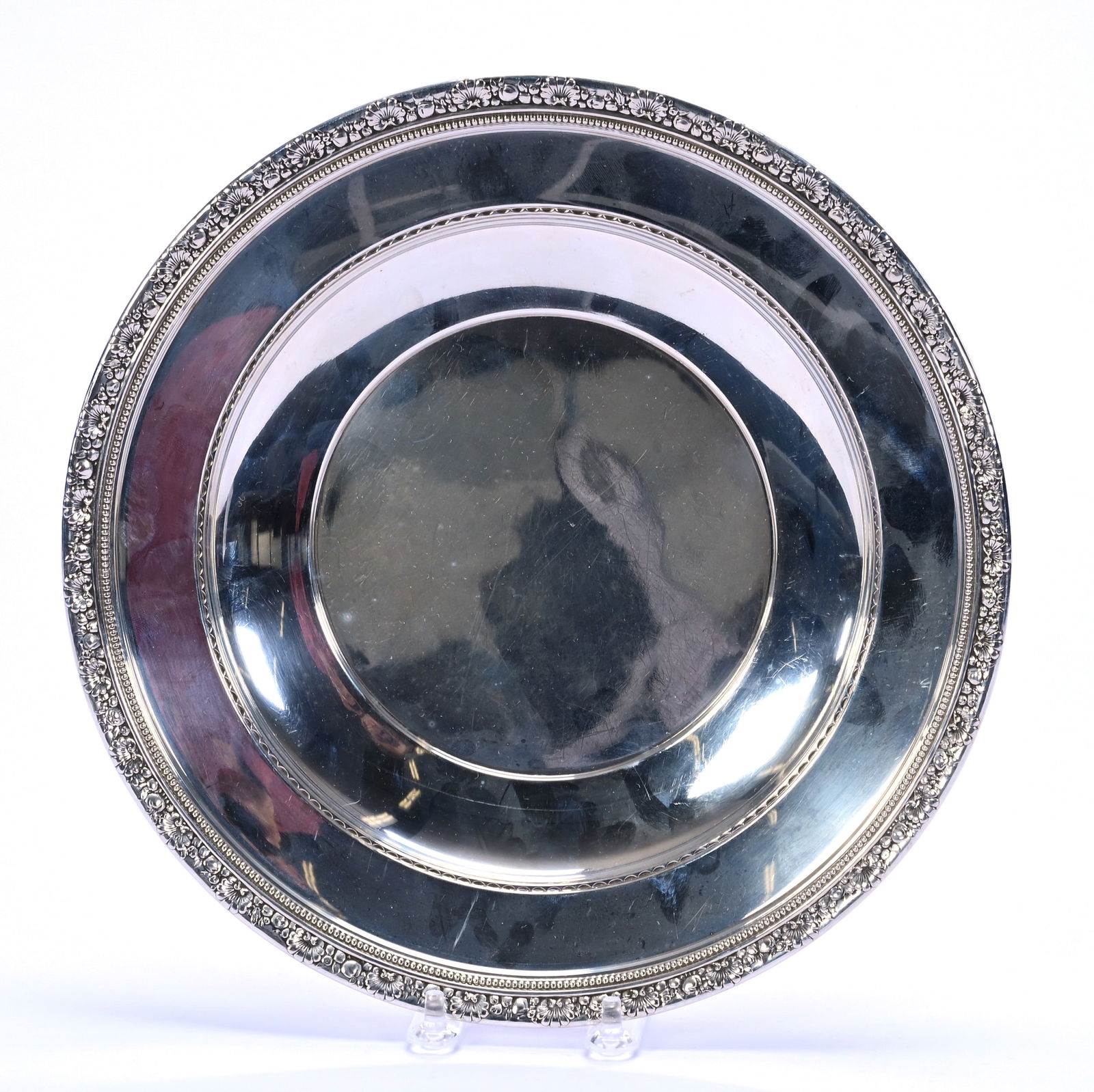 Solid Sterling Silver Round Tray Marked Reed & Barton #X479 (1 of 3)