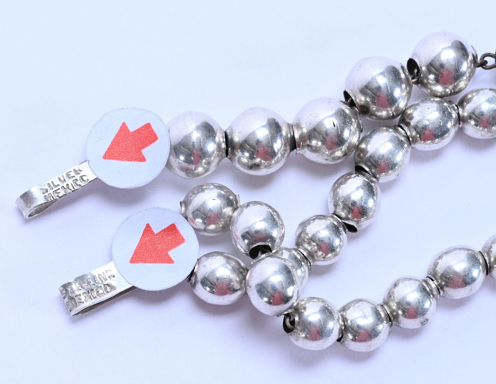 (2) Solid Mexican Sterling Silver Necklaces - 3