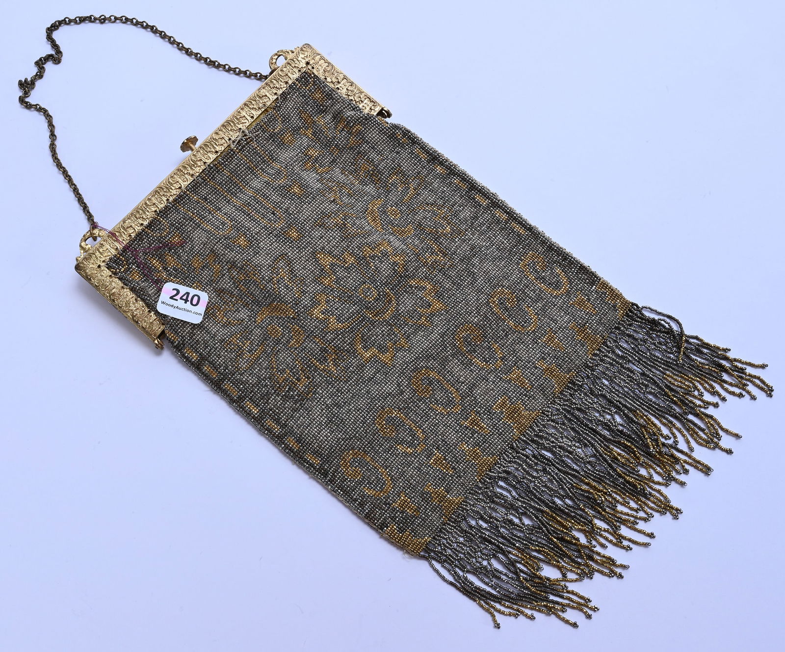 Evening Bag, Beaded Mesh With Original Silk Lining - 2