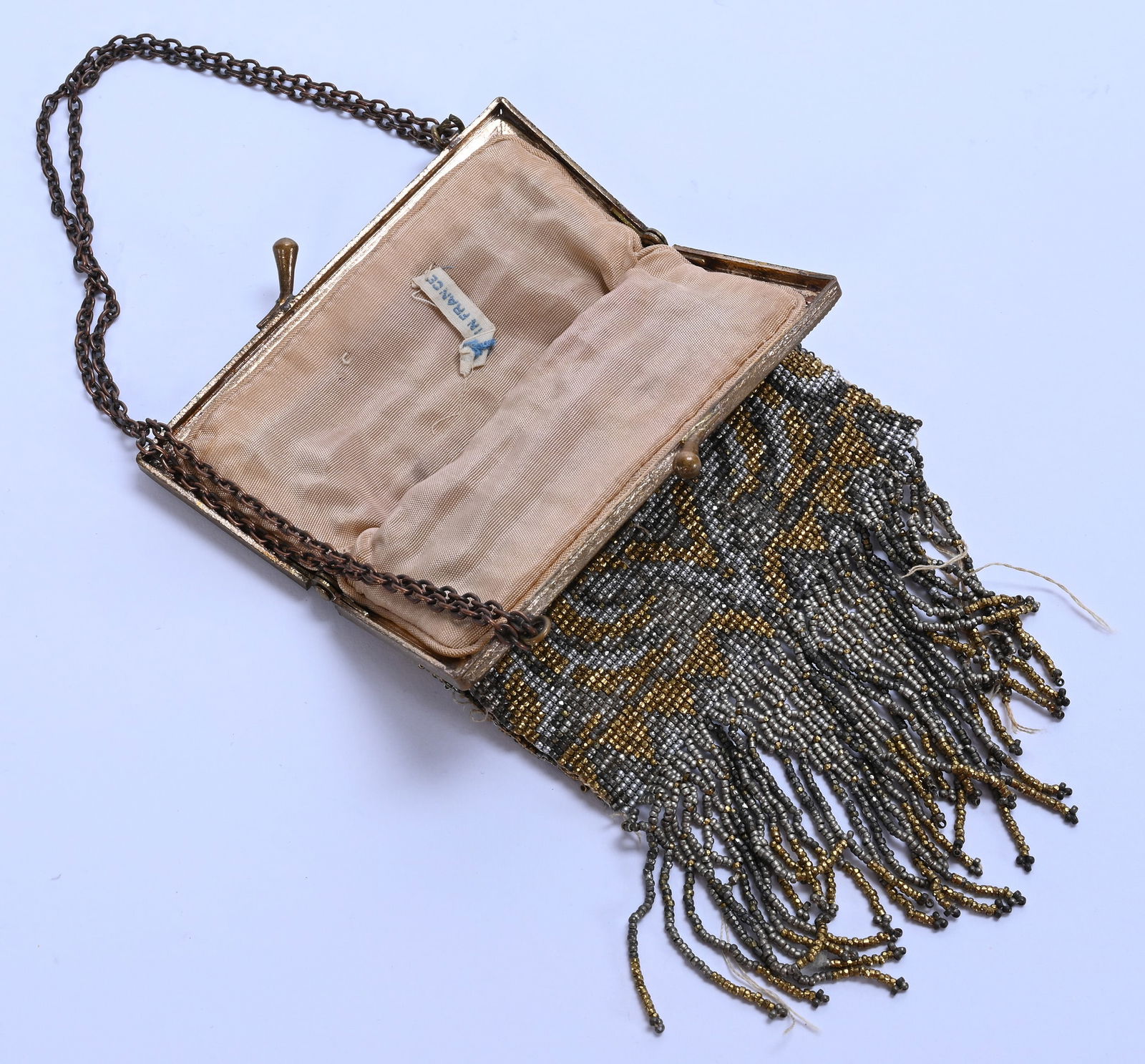 Evening Bag, Beaded Mesh With Original Silk Lining - 2