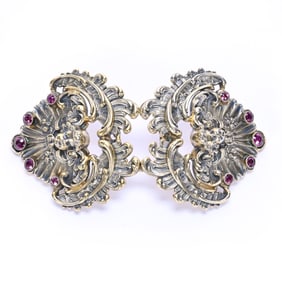 Solid Sterling Silver Kewpie Belt Buckle Marked Kerr & Company #335