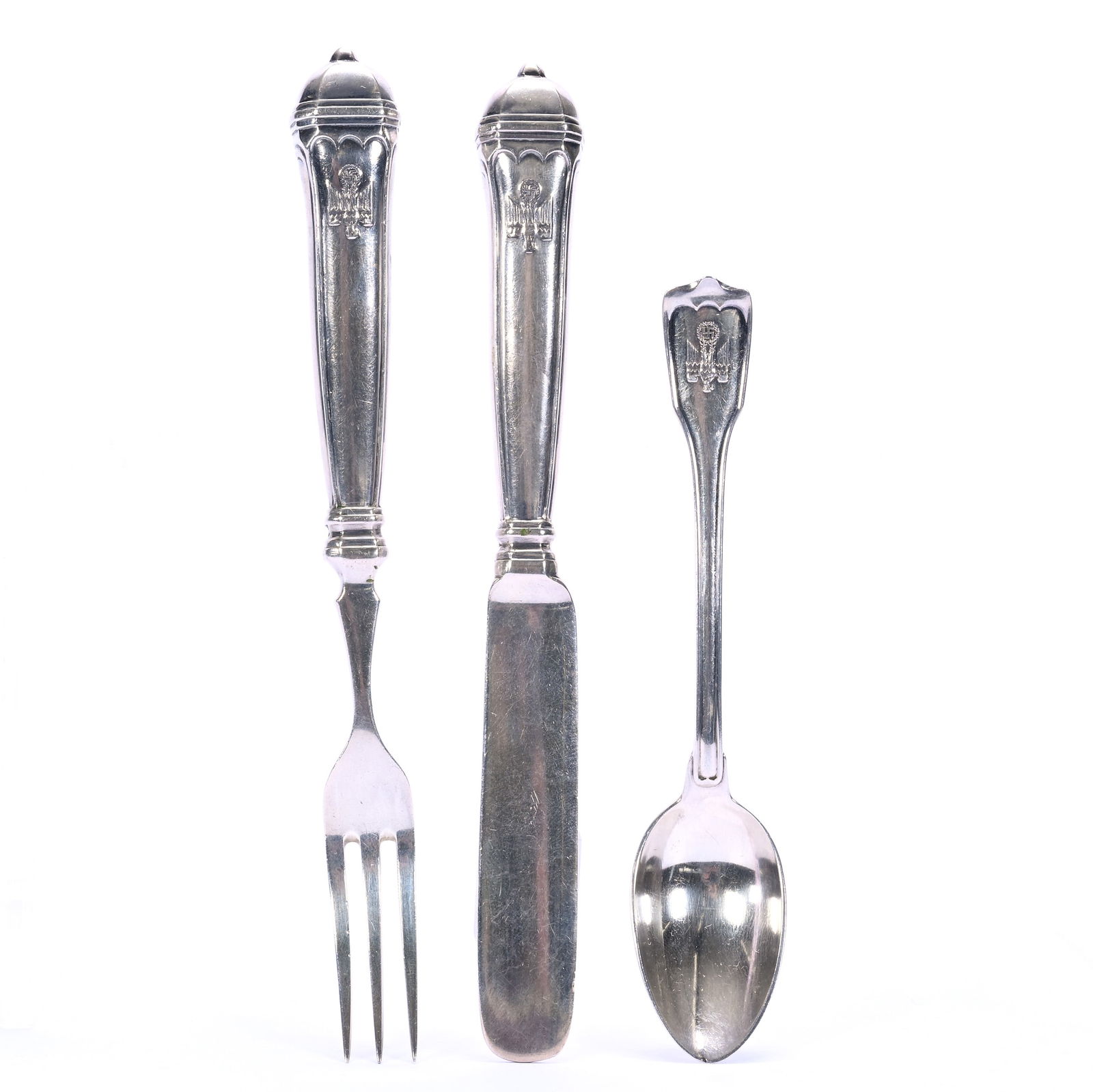Historical German WWII Era Solid Sterling Silver Flatware Place Setting Marked Bruckmann (1 of 2)