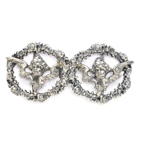 Solid Sterling Silver Belt Buckle Set Marked Kerr & Company #312