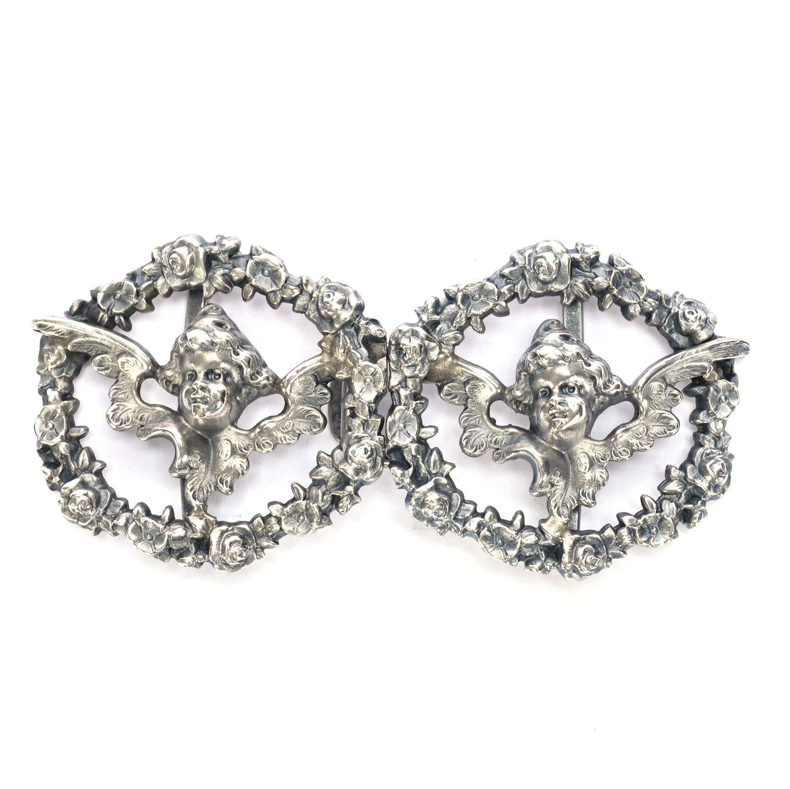 Solid Sterling Silver Belt Buckle Set Marked Kerr & Company #312 (1 of 3)