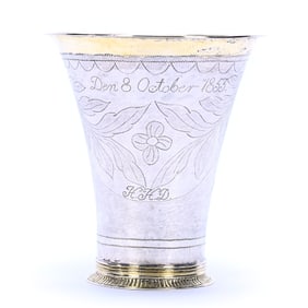 Solid Silver Swedish Beaker, Swedish Hallmarks, Date Hallmark Is 1807