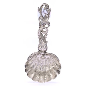 Solid Silver Figural Scoop, 930 Purity, No Maker's Marks Visible