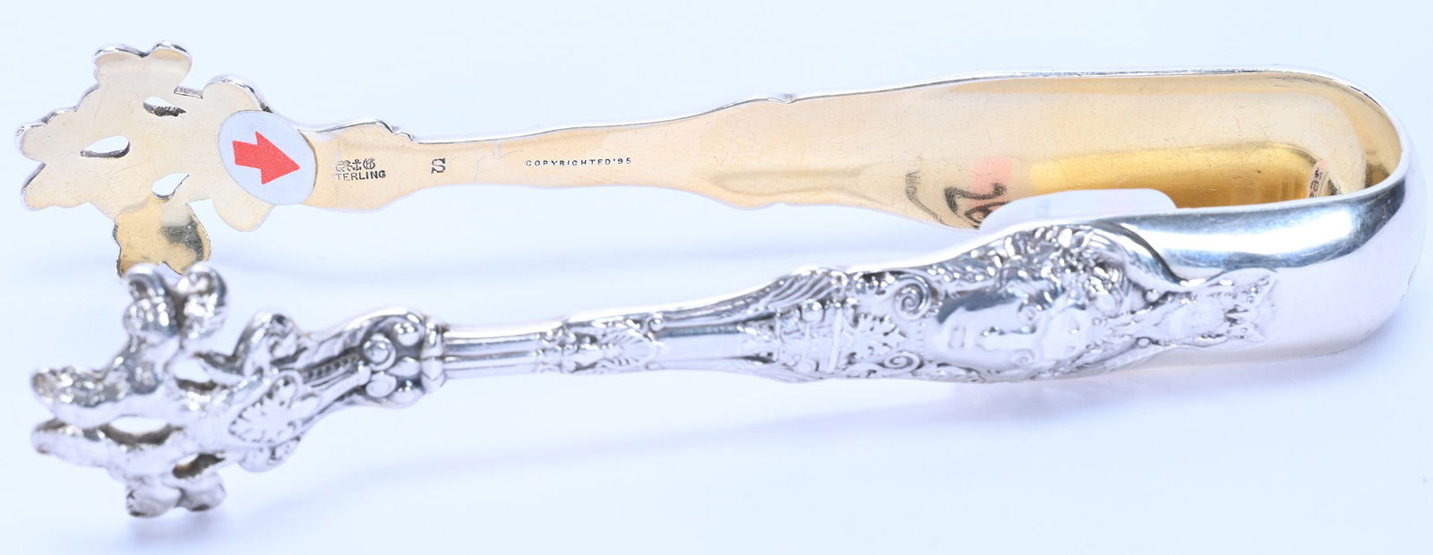 Solid Sterling Silver Tongs Marked Gorham - 3