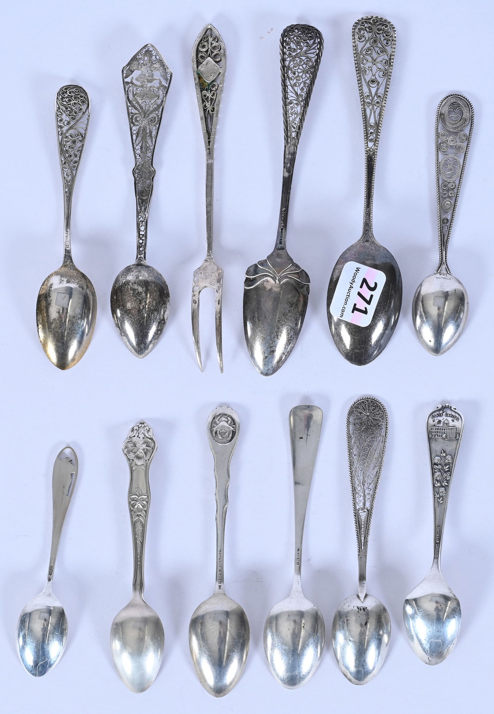 (12) Solid Sterling Silver Spoons With Various Maker's Marks - 4