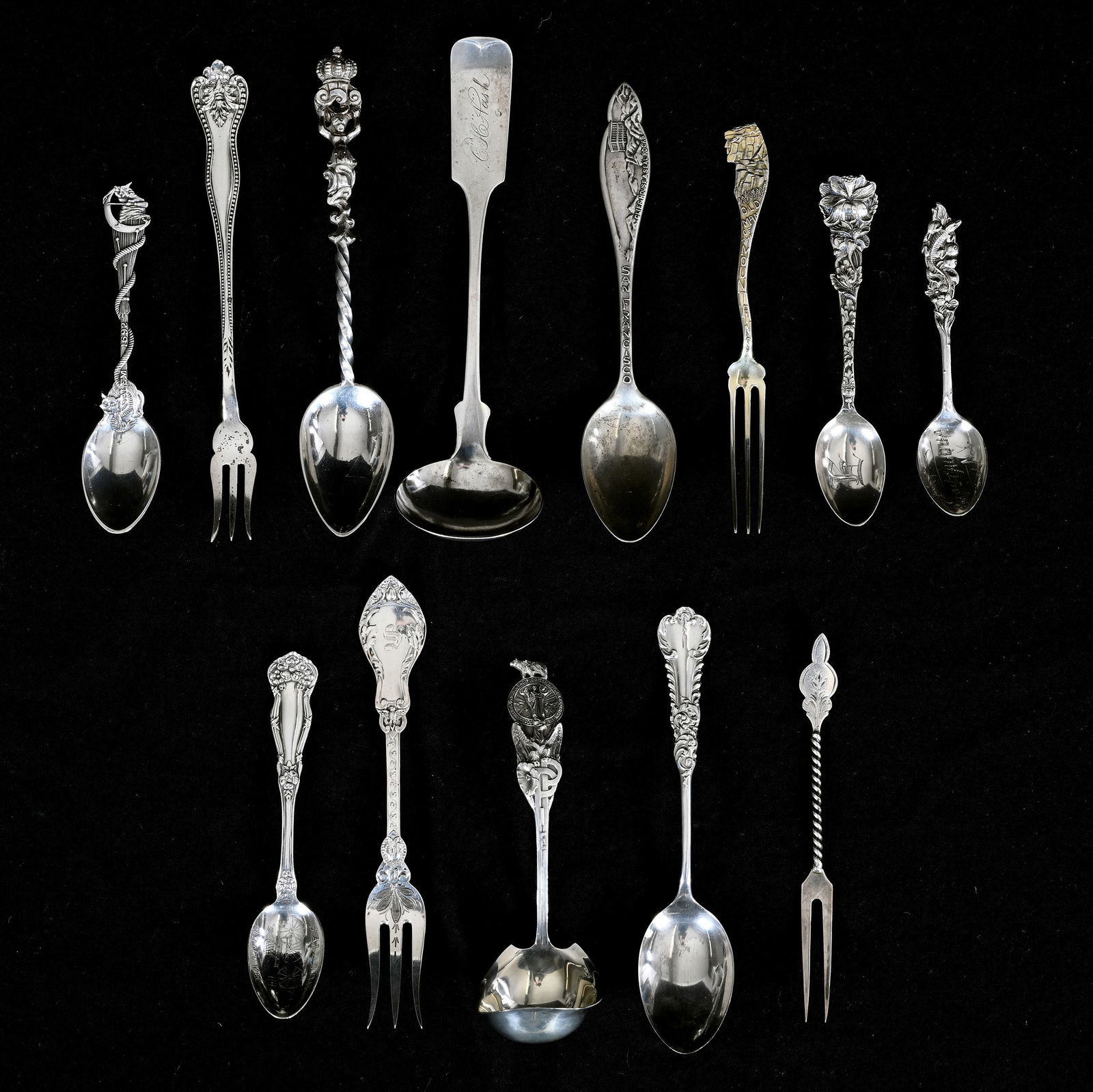 (13) Solid Sterling & Coin Silver Spoons & Forks (1 of 6)