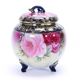 Biscuit Jar, Footed, Marked Nippon