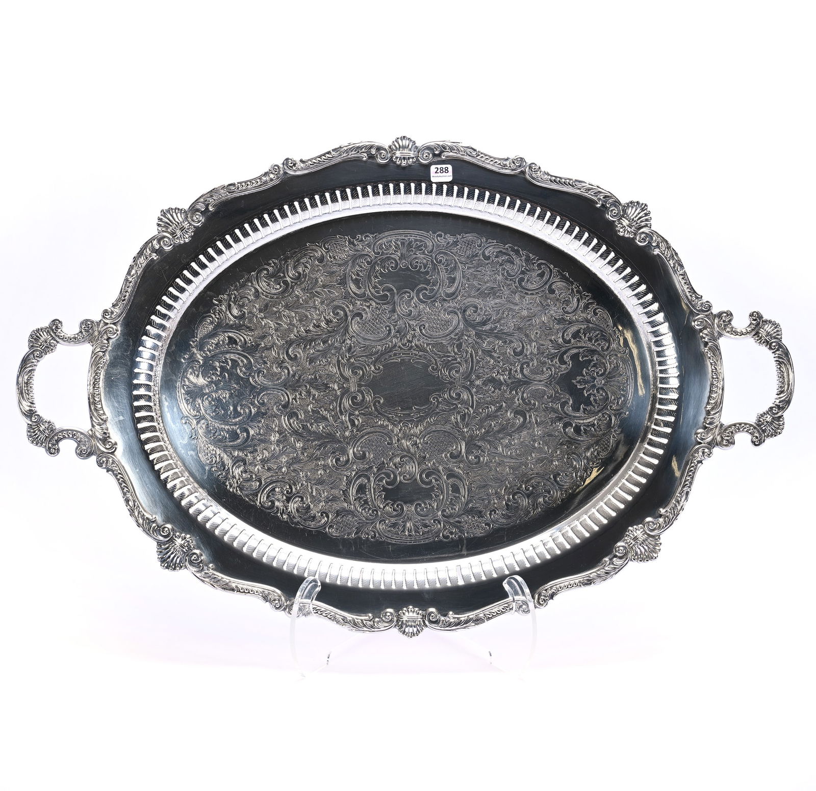 Solid English Silverplate Serving Tray (1 of 3)