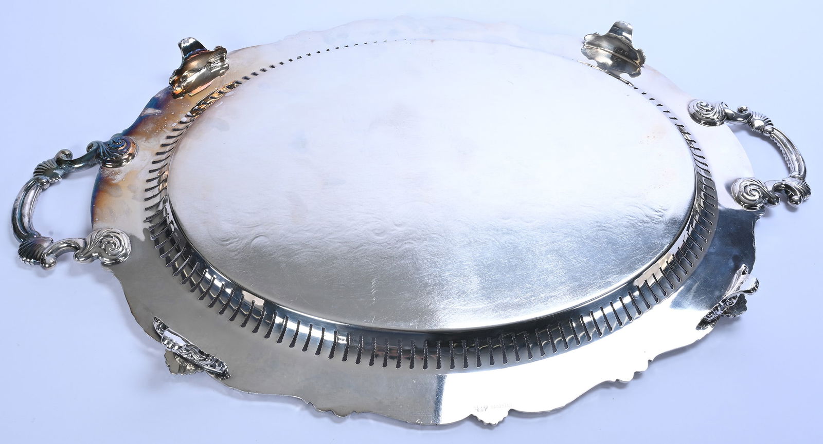 Solid English Silverplate Serving Tray - 2