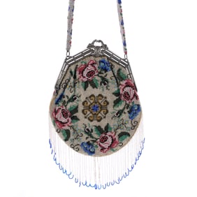 Beaded Evening Bag With Sterling Silver Clasp