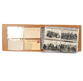 Over (75) Early Native American Postcards In Album
