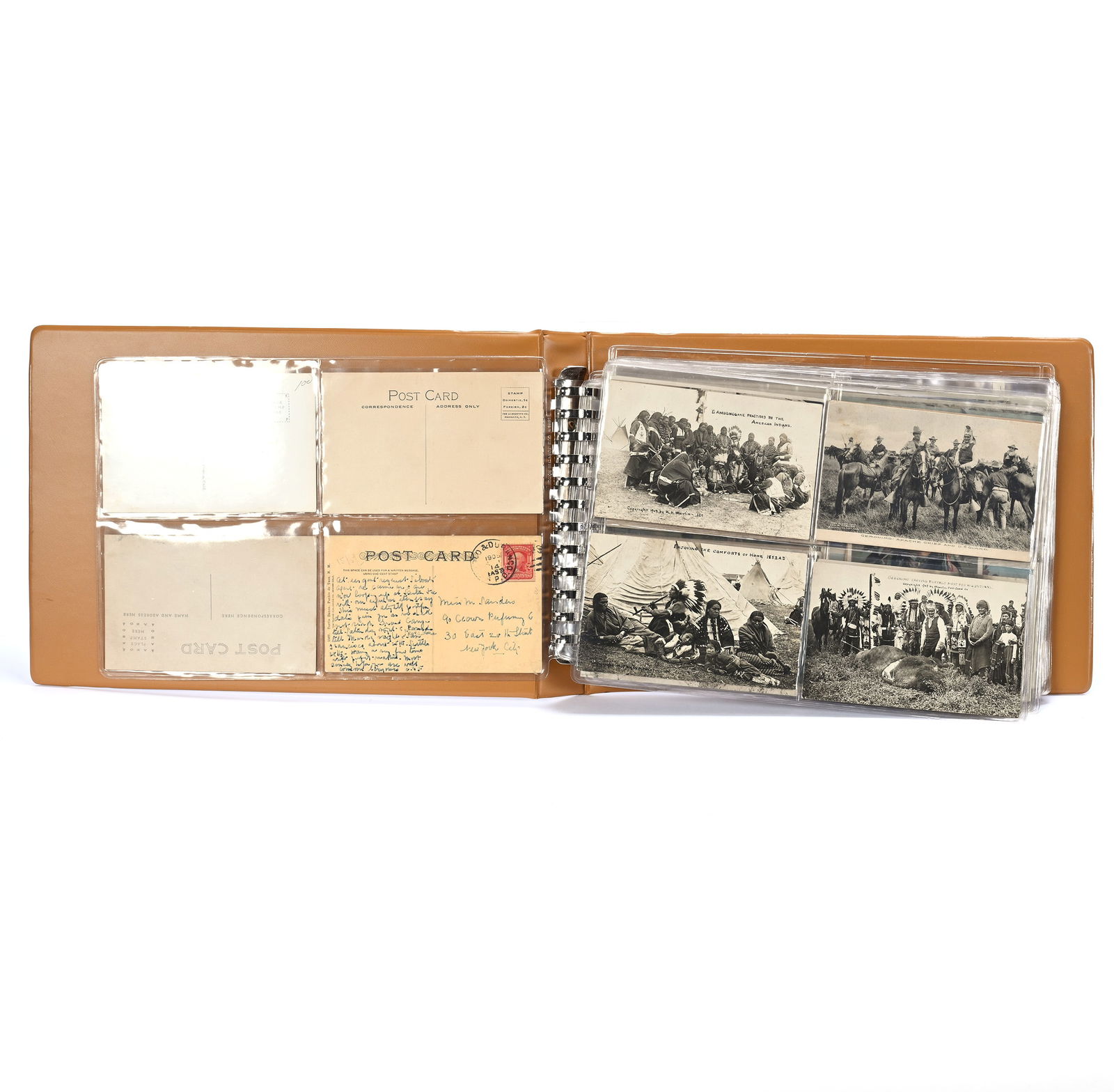 Over (75) Early Native American Postcards In Album: Over (75) Early Native American Postcards In Album, 1.5 x 13 x 9 Inches, Wonderful Selection, See Photos For Details, 3.0 Pounds, Dr. Harold & Audrey Eklund Estate, Iowa.