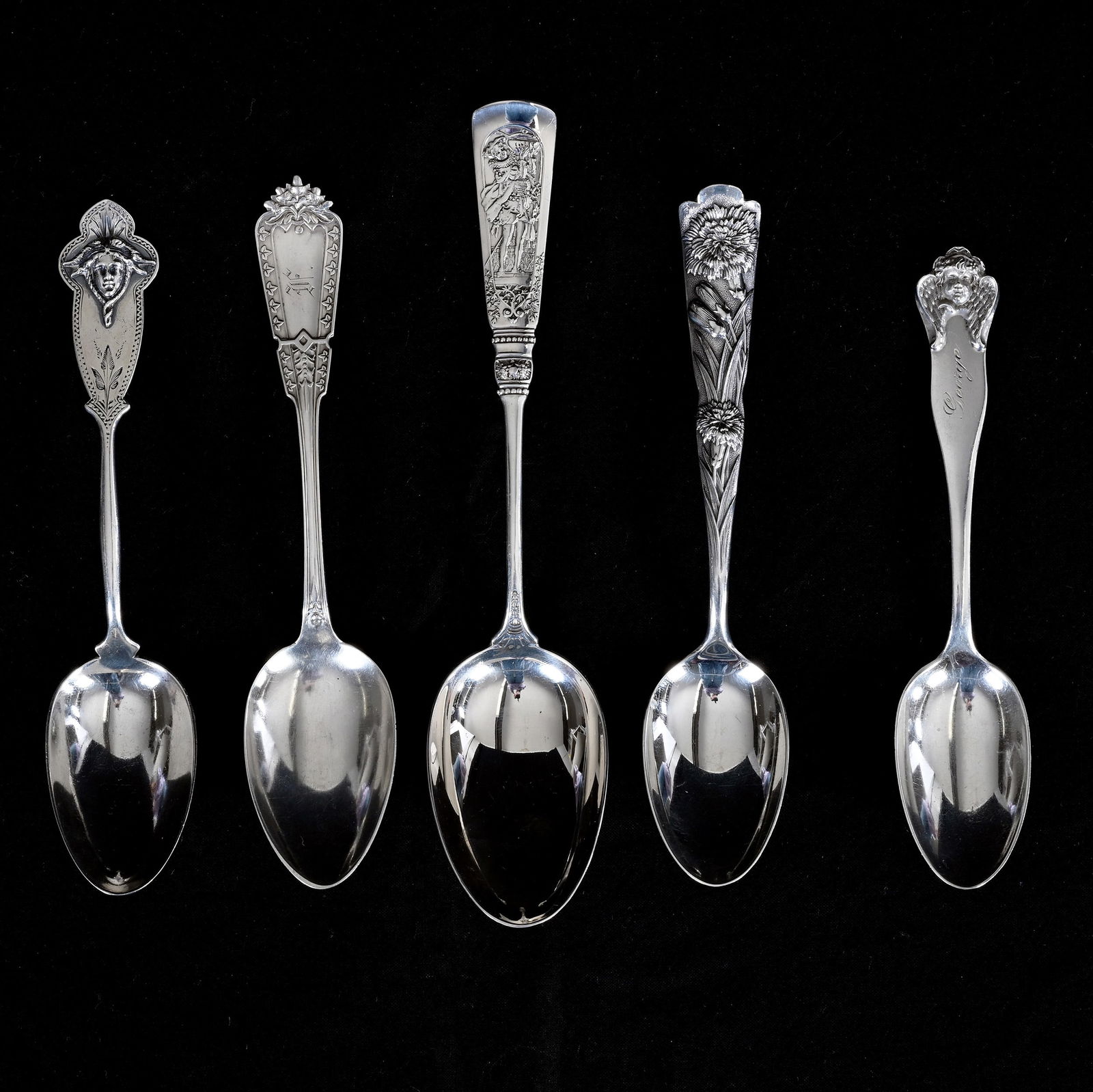 (5) Solid Sterling & Coin Silver Serving Spoons, Various Patterns (1 of 2)