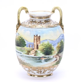 Vase, Two Handles, Marked Nippon