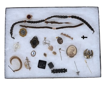 Large Assortment Of Jewelry In Display Frame