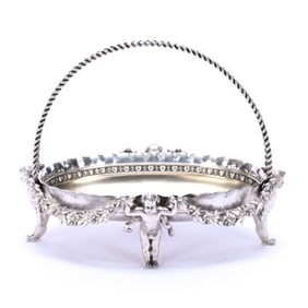 Oval Basket Marked Tufts #3314 Silverplate