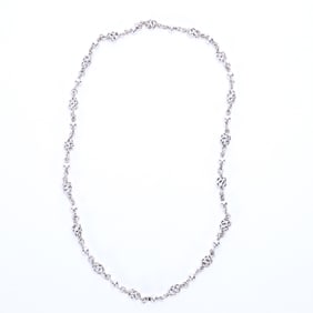 Solid Sterling Silver Necklace, Continuous, Marked Mexico 925