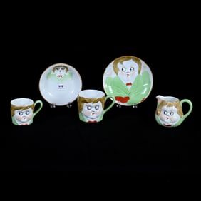 Child's Googly Eye Set Marked Nippon, Five Pieces